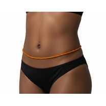 Glossy Orange Glass Waist Beads, 42-Inch Tie-On Cotton Strand