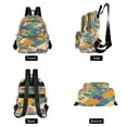 thumbnail image 4 of FORMRS Mini Backpack Purse for Women Travel Daypack Casual Shoulder Bag, Beige Floral Wave, 4 of 7