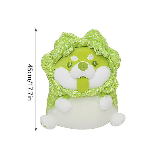Pisexur Vegetable Cabbage Dog Doll Pillow Birthday Gift Girl Bed Doll Sleeping Doll 45CM, Christmas Gifts for Kids