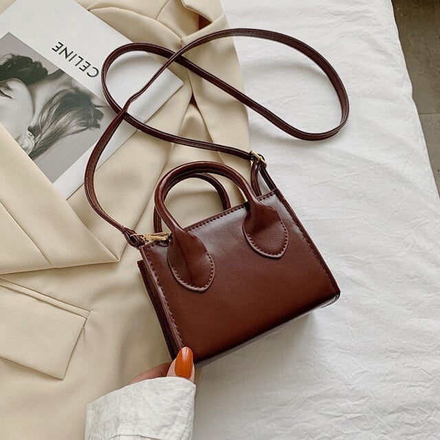 LHSHID Fashion Small Shoulder Bags For Women Solid Color Pu Leather Mini Crossbody Messenger Bag Female Summer Handbag Purse Totes