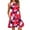 DT-Hot Pink, variant on DailyTrove Women's Bold Floral Print Fit & Flare Dress, Sleeveless, Casual Beach & Garden Wear, Lightweight Rayon Blend, Solid Color Lining