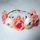 thumbnail image 3 of Diadema de flores para mujer, diadema floral para novia, corona para boda, tocado para fiesta Rosa beige, 3 of 6