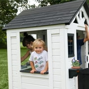 Backyard Discovery Sweetwater White Cedar Wooden Kids Playhouse, Play Kitchen, Snack Bar