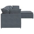 thumbnail image 5 of vidaXL Modular Sofa with Footstool&Cushions Velvet Dark Grey, 5 of 5