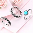 thumbnail image 3 of HOOUN 3pcs/set Vintage 925 Silver Turquoise Ring Women Wedding Party Jewelry Size 5-10-01#-7, 3 of 9