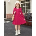 thumbnail image 6 of Arshiner Toddler Fall Winter Sweater Dress Ruffle Long Sleeve Ribbed Knit Button Down Casual Dresses with Pockets, 6 of 6