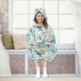 thumbnail image 7 of joogoo Wearable Blanket Hoodie for Watercolor Turtle Cartoon Flannel Sherpa Pocket 3-14 YR S, 7 of 7