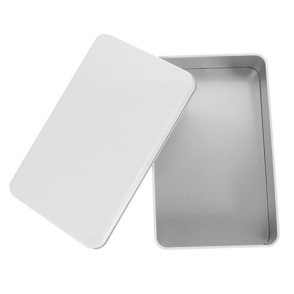 AURARMLET Tiramisu Packaging Box White Metal for Storage Use Biscuit Tin with Lid