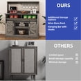 thumbnail image 2 of Uforic Farmhouse Coffee Bar Cabinet with Power Outlet, Wine Glass Rack, Barn Door Storage, 47" Sideboard, 2 of 8