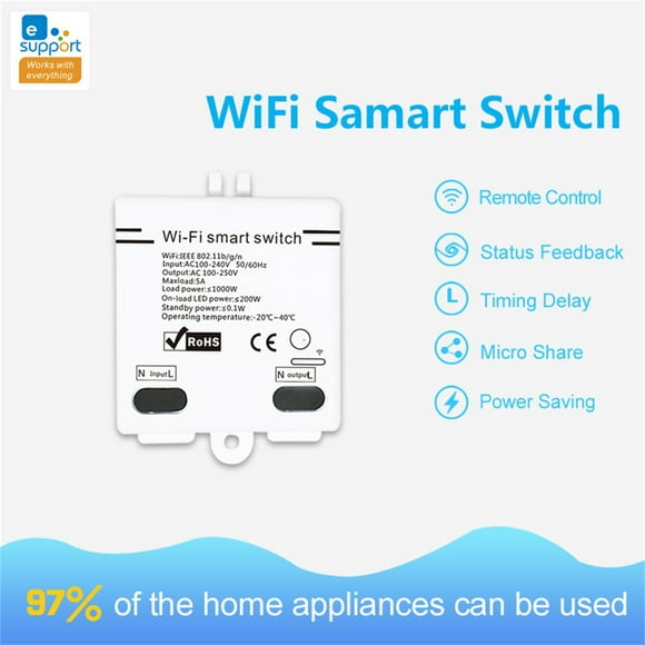 TopLLC 5A Mini Smart WiFi Light Remote Work With Home Smart Life on Clearance