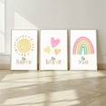 thumbnail image 2 of 3pcs Unframed Modern Cartoon Sun, Love, Rainbow Canvas Wall Art - Waterproof, Vibrant Youngsters Room Decor, Creative Gift for Boys and Girls, Inspirational Messages, Perfect for Bedroom or Playroom, 2 of 4