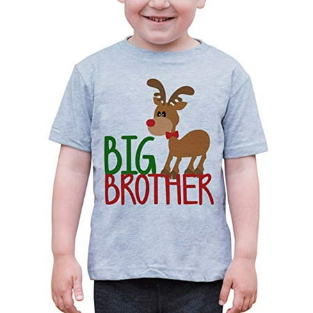 

7 ate 9 Apparel Kids Big Brother Christmas T-Shirt Grey