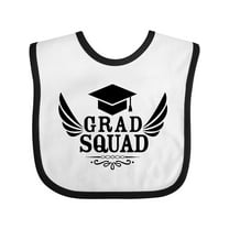Inktastic Grad Squad with Graduation Cap and Wings Boys or Girls Baby Bib