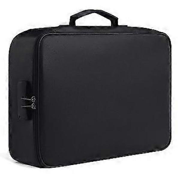 Fireproof Document Bag with Lock Home Office Travel Fireproof and Waterproof Safety Box Portable Handle File Storage
