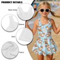 thumbnail image 4 of DISNIMO Otter Starfish Print Girls' Swimsuit One Piece Quick Dry Swimwear Skirted Sleeveless Hawaiian Beach Bathing Suit for Pool Party Vacation, 4 of 8