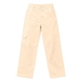 thumbnail image 3 of AherBiu Cargo Pants for Women Button Mid Rise Straight Leg Streetwear Juniors Cargos Loose Fitted Hiking Pants with Pockets(XX-Large,Beige), 3 of 7