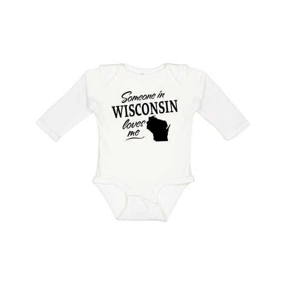 Inktastic Someone in Wisconsin Loves Me Boys or Girls Long Sleeve Baby Bodysuit