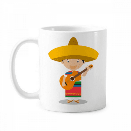 

Hat Guitar Mexico Cartoon Mug Pottery Cerac Coffee Porcelain Cup Tableware