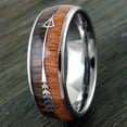 thumbnail image 5 of Tungsten Rings for Men Wedding Bands for Him 8mm Silver Wood & Arrow, 5 of 6