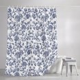 thumbnail image 3 of Shower Curtains for Bathroom, Blue Flower Waterproof Fabric Shower Curtain, Spring Leaf Vintage Farmhouse Boho Plant Decorative Bathroom Curtain for Bathtub, 36"x72", No Hooks Included, 3 of 9