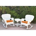 thumbnail image 5 of Jeco Windsor White Wicker Rocker Chair And End Table Set with Chair Cushion Black, 5 of 5