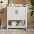 thumbnail image 5 of Harper & Bright Designs 30" Bathroom Vanity Combo with Ceramic Sink, Bathroom Vanity Cabinet with Versatile Storage Doors and Shelves, White, 5 of 14