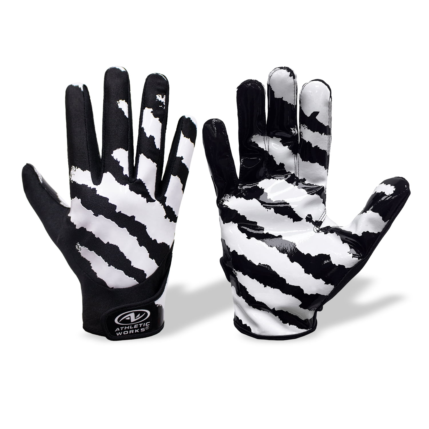 Athletic Works Football Sticky Receiver Gloves with Silicone Grip, Adult Large / x-Large + Athletic Works Wrist Coach, Football Playbook