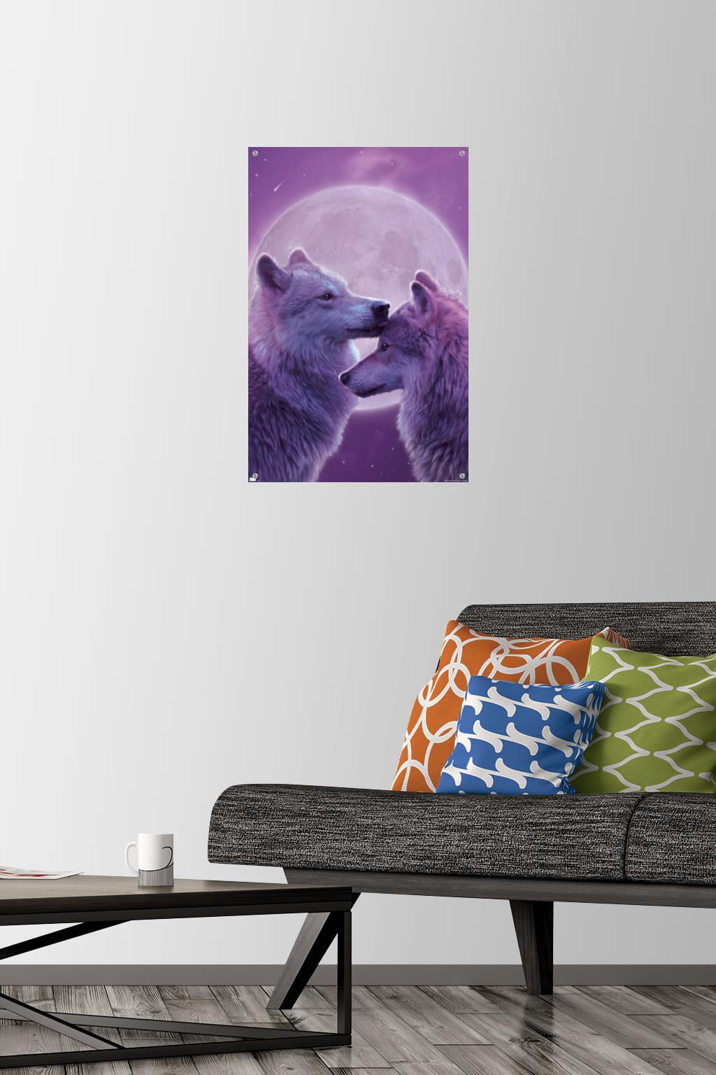Vincent Hie - LoVing Wolves Wall Poster with Pushpins, 14.725" x 22.375"