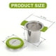 thumbnail image 2 of Dispositivo de remojo de té de acero inoxidable, filtro de malla, dispositivo de remojo de té y café, tamaño de filtro de malla fina de gran capacidad, asas dobles para colgar en teteras, tazas,, 2 of 5