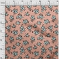 thumbnail image 2 of oneOone Polyester Lycra Peach Fabric Leaves & Floral Artistic Craft Projects Decor Fabric Printed By The Yard 56 Inch Wide, 2 of 4