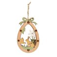 thumbnail image 5 of Cadancy Easter Egg Wooden Hanging Ornaments with Laser Cut Bunny Flower Patterns, Rustic Wood Pendants for Tree Decoration, Farmhouse Mantel Spring Holiday party Home Decor(B), 5 of 5