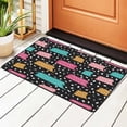 thumbnail image 1 of Tapis de Graffiti Géométrique Abstrait Rose, Tapis de Porte Antidérapant Lavable en Machine, 36 Pouces x 24 Pouces, 1 of 6