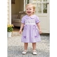thumbnail image 3 of BemeyourBBs Toddler Baby Girls Big Sister Dress Outfit Spring Summer Plaid Gingham Dress Big Sis Letters Embroidery Short Puff Sleeve Doll Collar Bow Casual Dress Sundress, 3 of 9