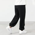 thumbnail image 3 of CYRBOKO Boys Sweatpants, Athletic Loose Elastic Waist Cotton Joggers with Pockets Black Size 7-8 T, 3 of 3
