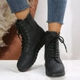 thumbnail image 5 of jsaierl British Style Solid Color Lace-up Boots Side Zip Casual Wedge Heel Women's Boots, 5 of 5