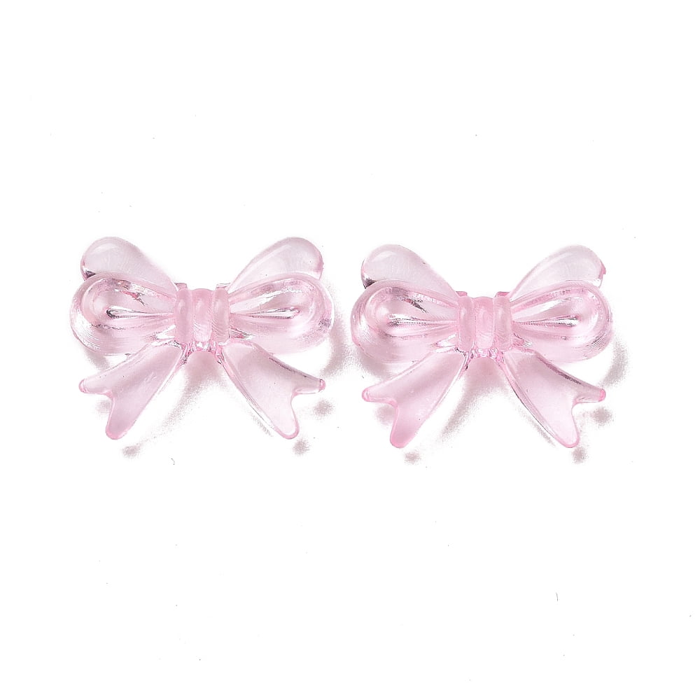 500gs Transparent Acrylic Beads Bowknot Lavender Blush 14x18x4.5mm Hole: 2mm about 917pcs/500g