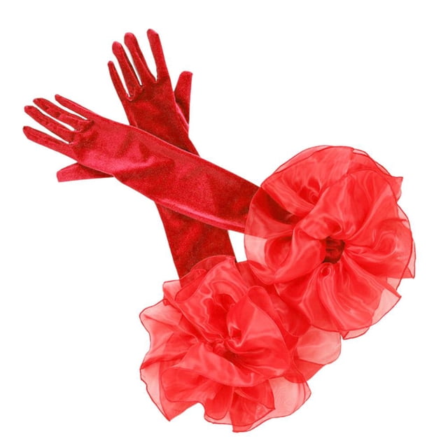 Gants Longs en Velours pour Femmes Mariage Soirée Costume Bal F4T4
