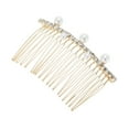 thumbnail image 1 of Oportunidades Únicas 1 Pc Peine Lateral Flexible de Perlas para Mujeres para Fiestas en Tonalidad Dorada de Aleación, 1 of 1