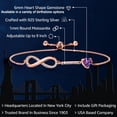 thumbnail image 2 of Gem Stone King 18K Rose Gold Plated Silver Infinity Bracelet for Women with Heart Amethyst and Moissanite (0.93 Cttw, Box Chain Fully Adjustable up to 9 inch), 2 of 6