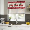 thumbnail image 4 of Red Christmas Truck Curtain Valances for Windows, Kitchen Valance Window Treatments Panel 2 Pack, Xmas Tree Snowflake Plaid Winter Rod Pocket Short Curtains for Bathroom Bedroom 60 x 18 Inch, 4 of 8