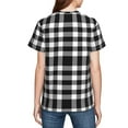 thumbnail image 7 of Wukai White And Black Plaid Youth Unisex Short Sleeve T-Shirt for Boys, Girls, Teens, and Kids-X-Small, 7 of 7