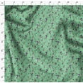 thumbnail image 4 of Soimoi Green Poly Georgette Fabric Cage & Humming Bird Printed Craft Fabric by the Yard 42 Inch Wide, 4 of 5