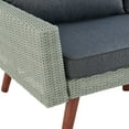 thumbnail image 3 of Alaterre Albany 3 Pc Outdoor Patio Sectional Set, Light Gray/Brown Wicker with Cushions, 3 of 9
