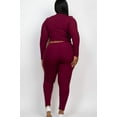 thumbnail image 3 of Plus Ribbed Mock Neck Long Sleeve TopLeggings Set, 3 of 11