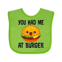 Inktastic You Had Me at Burger Boys or Girls Baby Bib