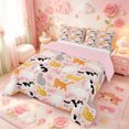 thumbnail image 2 of meiyoeat Cherry Blossom Cat Full Size Comforter Sets,Cute Kitten Pattern Bedding Comforter Set,Pink Reversible,3 Pieces,1 Comforter and 2 Pillowcases, 2 of 7