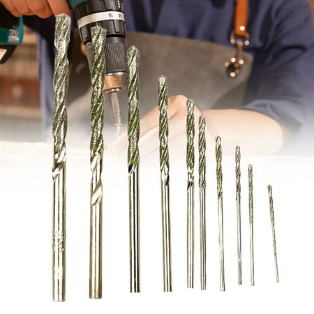 

MyBeauty 10Pcs/Set Twist Drill Sharp Wear-resistant Steel Silver Drill Bits Set for Woodworking