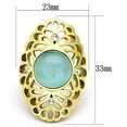 thumbnail image 2 of Luxe Jewelry Designs Women's Stainless Steel Ring with Light Sapphire Synthetic Cat Eye Stone - Size, 2 of 4