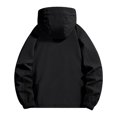 thumbnail image 6 of Lumtrix Men'S Color Block Hooded Rain Jacket Windproof Waterproof Zip Up Coat Lightweight Outdoor Hiking Windbreaker Coat Black XL, 6 of 7