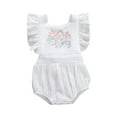 thumbnail image 2 of Mialoley Baby Jumpsuit Sleeveless Ruffled Embroidered Comfortable Skin Friendly Romper, 2 of 9